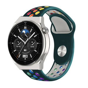 Silicone Sport Strap, on a watch, 3/4 front view