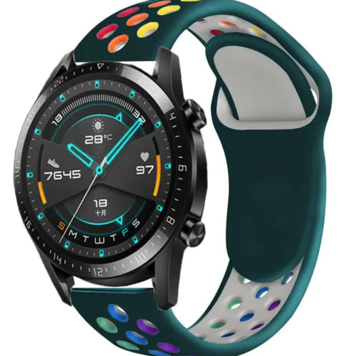Silicone Sport Strap, on a watch, 3/4 front view