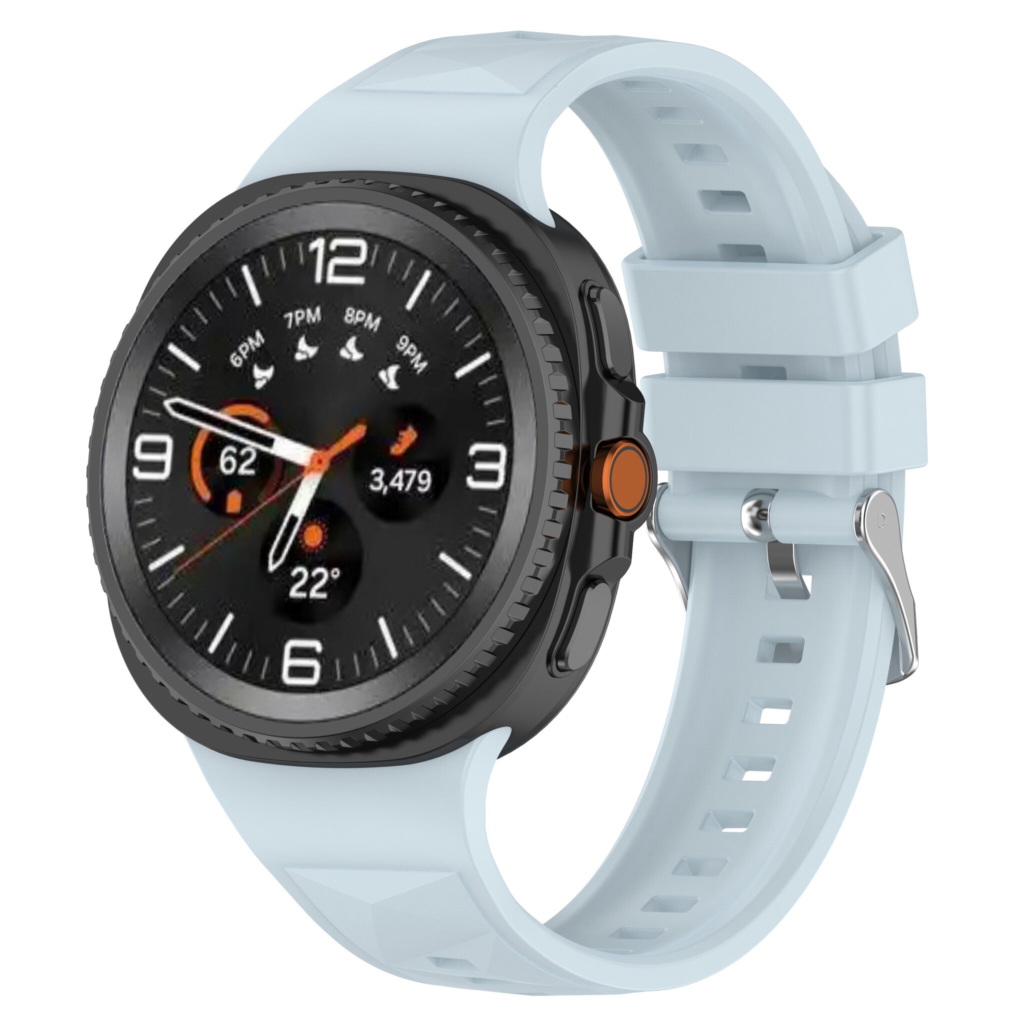 Samsung Galaxy Watch 9 - 44mm diamond silicone band (lichtblauw)