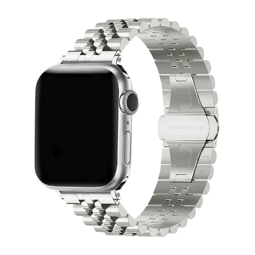 Jubilee Steel Strap, titanium, on a watch, 3/4 front view