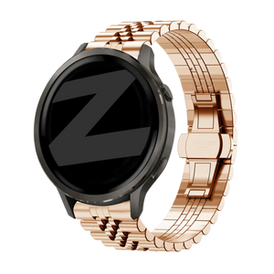 Steel Strap 'Jubilee', rose gold, on a watch, 3/4 front view
