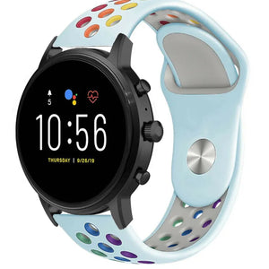 Silicone Sport Strap, on a watch, 3/4 front view