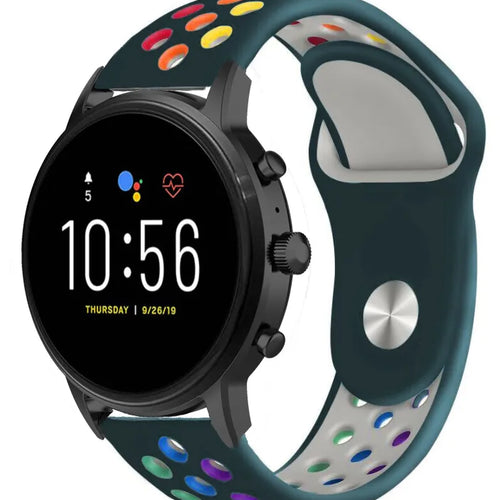 Silicone Sport Strap, on a watch, 3/4 front view