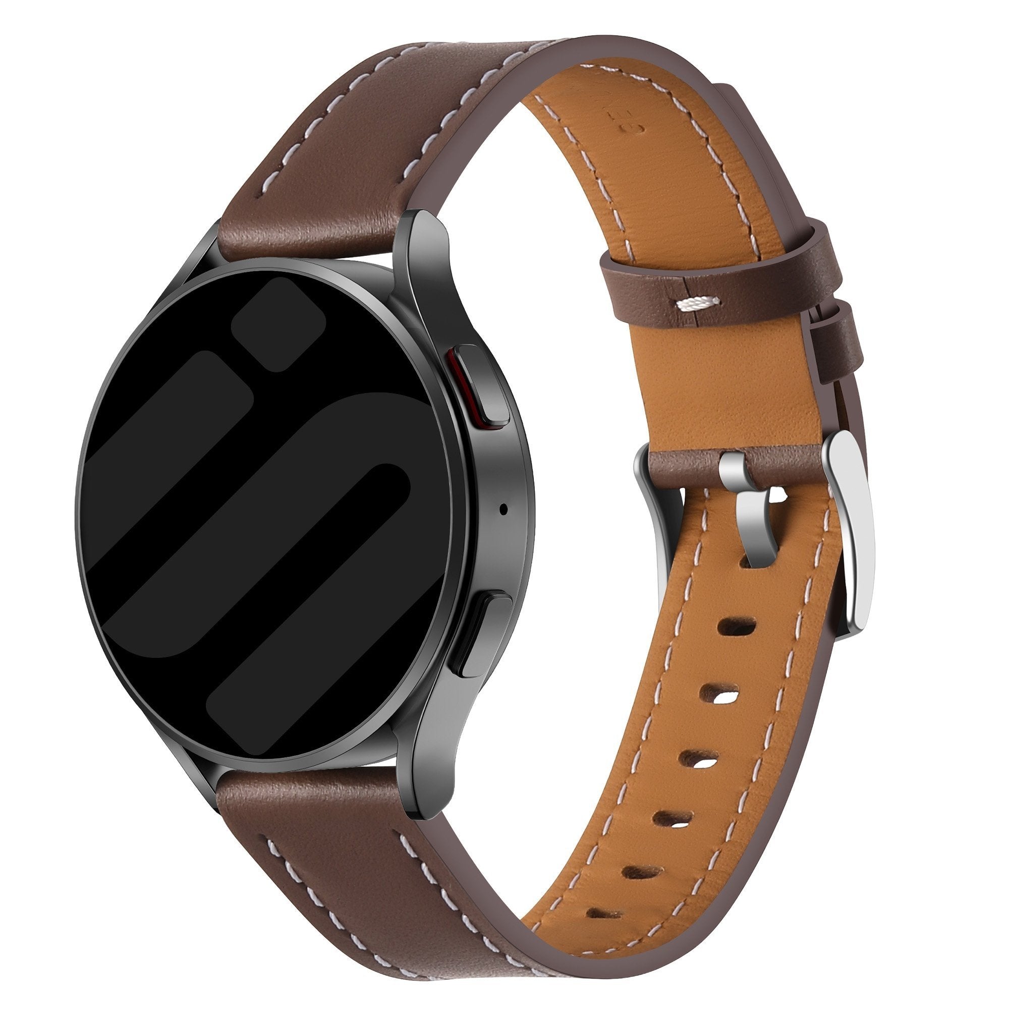 Huawei Watch GT 3 Pro 43mm 'One Push' Leather Strap (Dark Brown)