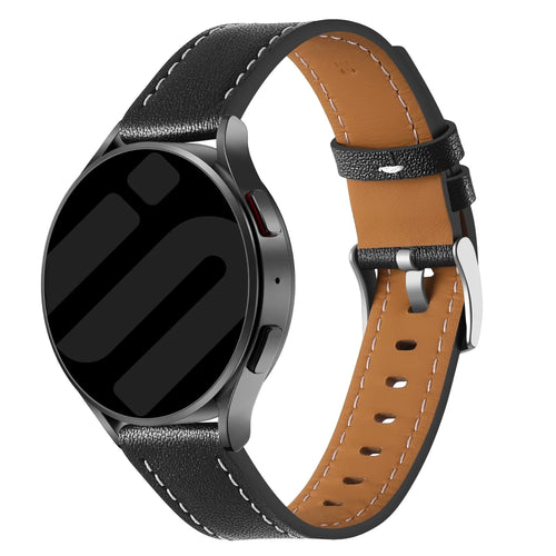 Fossil Gen 6 - 42mm 'one push' leren bandje (zwart)