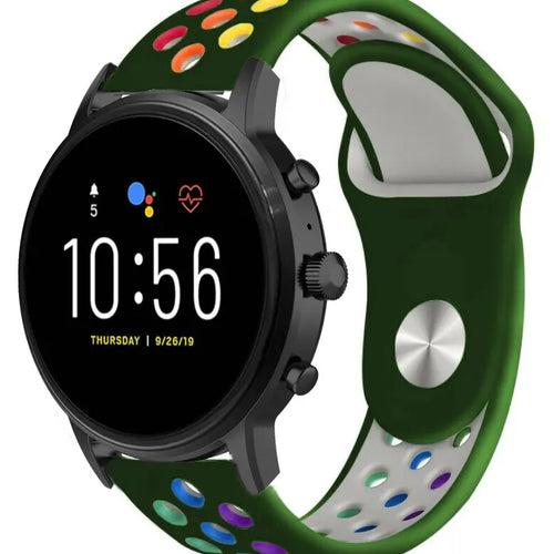 Silicone Sport Strap, on a watch, 3/4 front view
