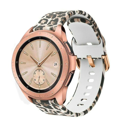Print Silicone Strap, lucky leopard, on a watch, 3/4 front view