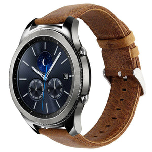 Leather Strap, on a watch, 3/4 front view