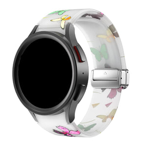 Silicone Magnetic Patterned Strap, on a watch, 3/4 front view
