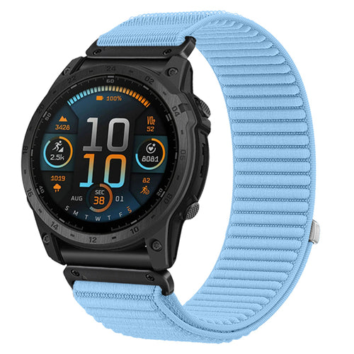 Garmin Fenix 9 - 43mm Wave Nylon Strap (Light Blue)