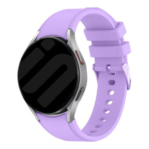 Silicone Strap 'Perfect Fit', lilac, on a watch, 3/4 front view