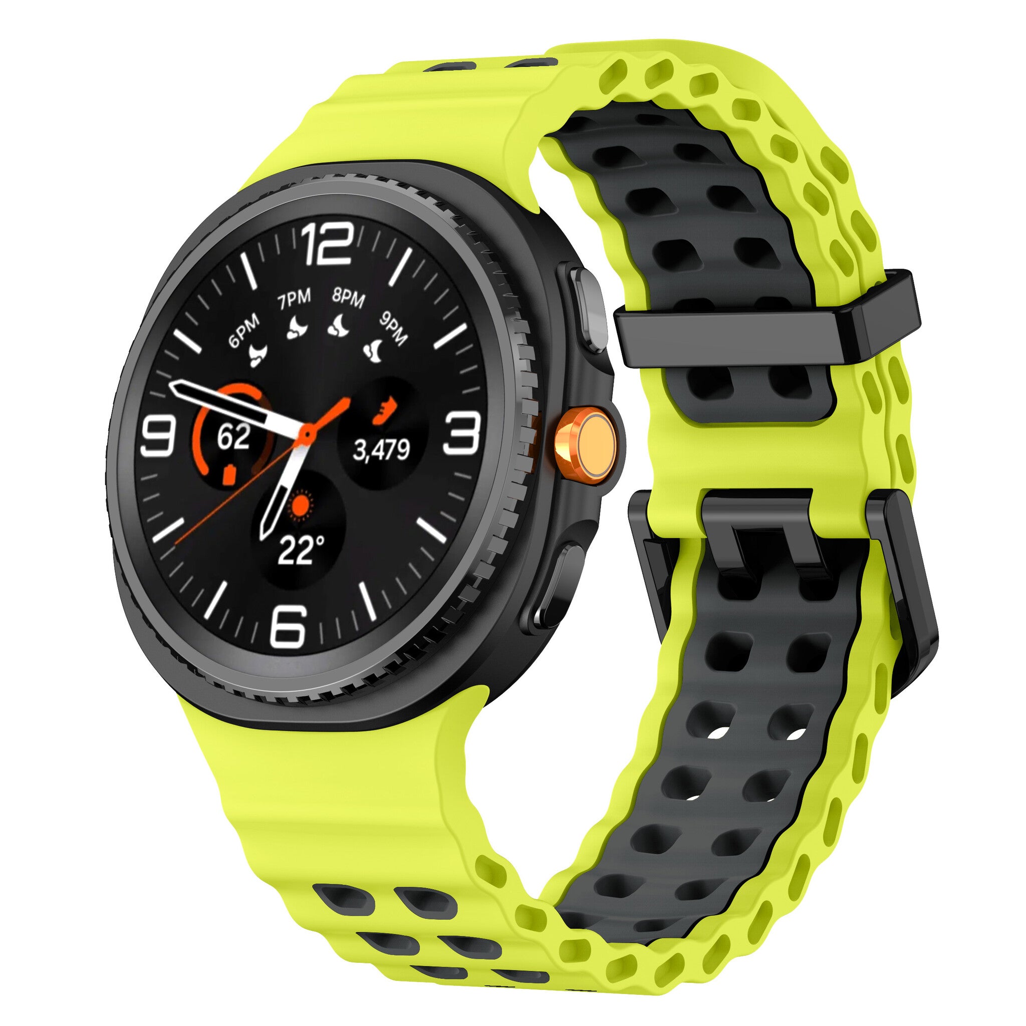 Samsung Galaxy Watch 9 - 44mm Ocean bandje (lime/donkergrijs)