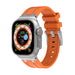 Apple Watch Ultra luxe liquid silicone band (oranje met zilver)