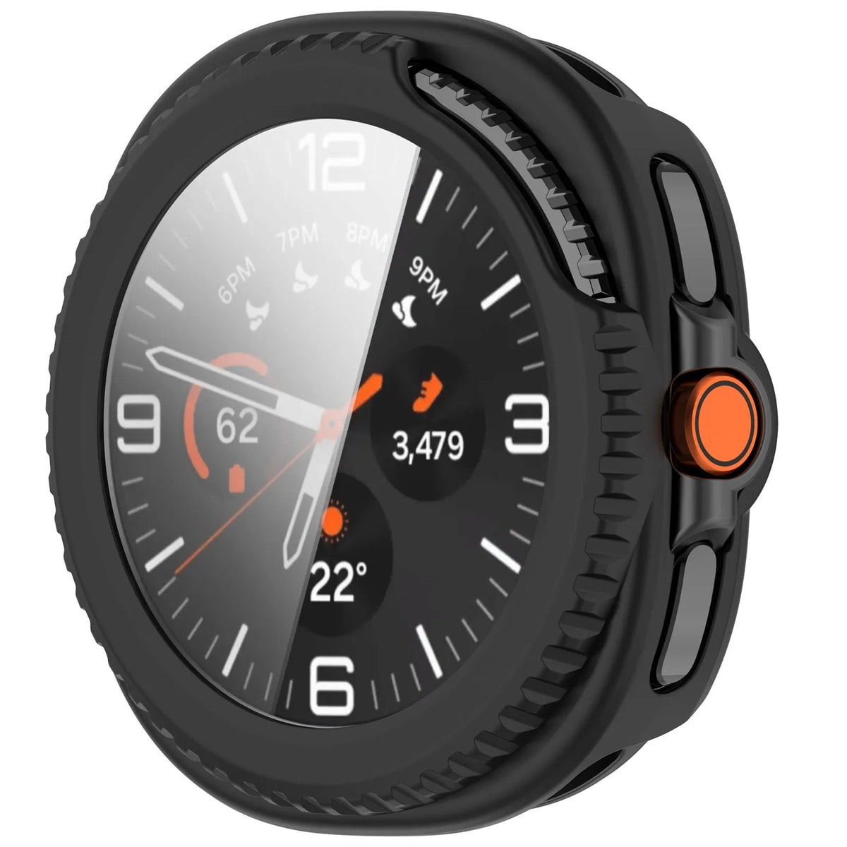 Samsung Galaxy Watch 8 Classic hard case met glas (zwart)