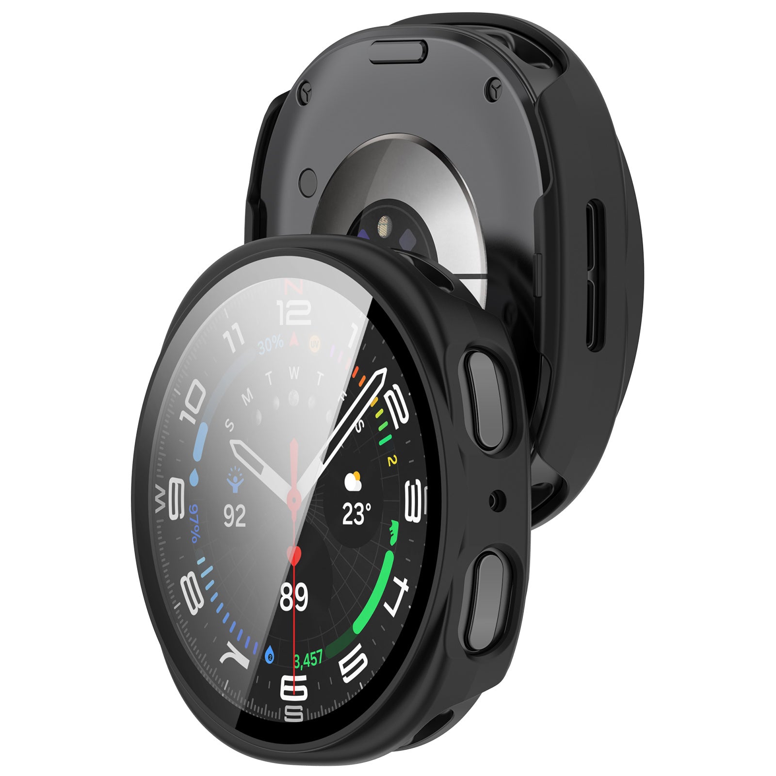 Samsung Galaxy Watch 8 - 44mm hard case met glas (zwart) 