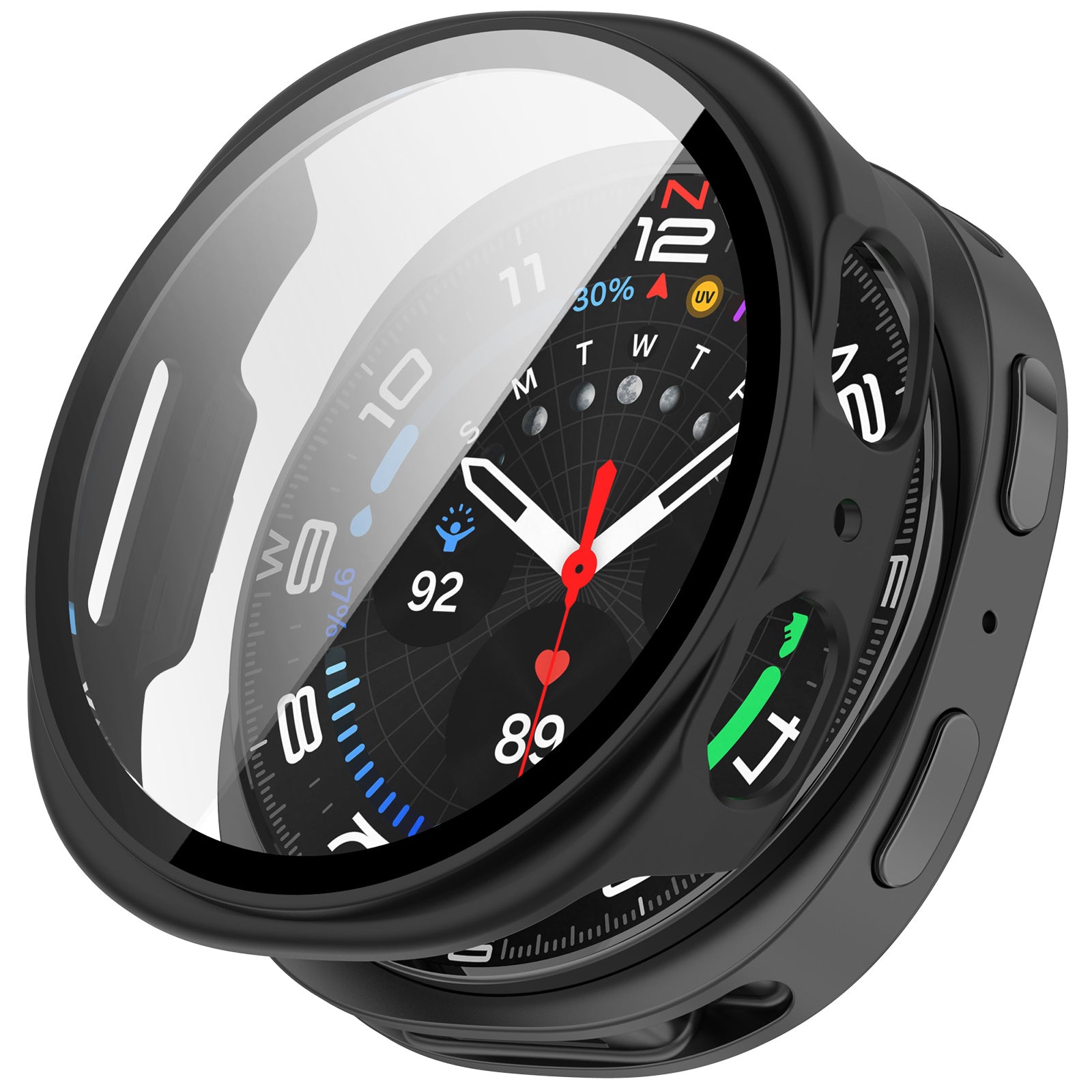Samsung Galaxy Watch 8 - 40mm hard case met glas (zwart)