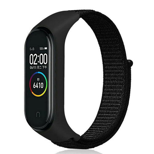 Nylon Strap, black, on a watch, 3/4 front view