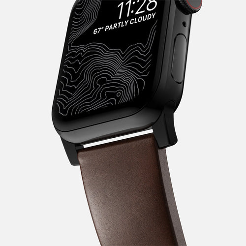 Nomad Modern Apple Watch leren bandje (bruin/zwart)