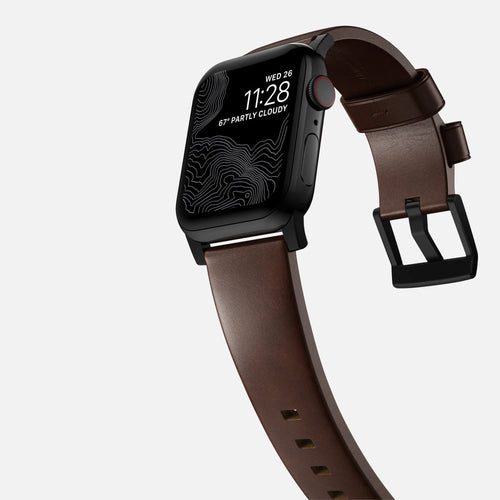 Nomad Modern Apple Watch leren bandje (bruin/zwart)