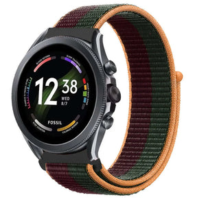Nylon Strap, dark cherry, on a watch, 3/4 front view