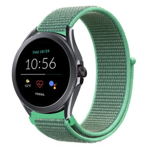 Nylon Strap, mint, on a watch, 3/4 front view