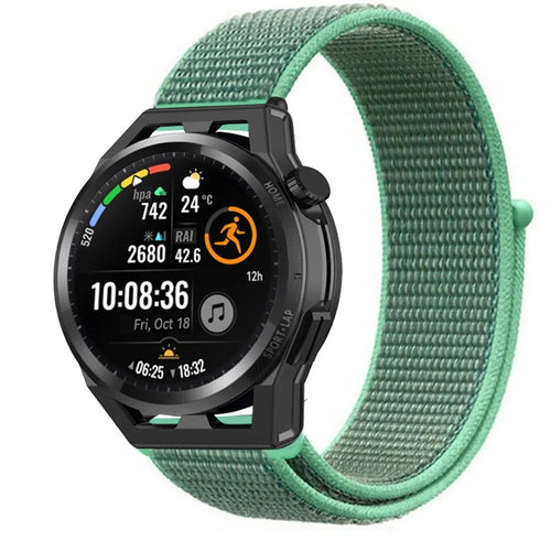 Nylon Strap, mint, on a watch, 3/4 front view