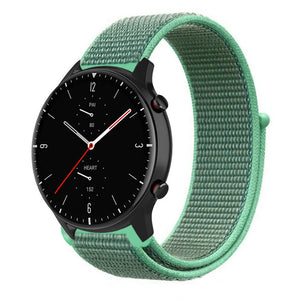 Nylon Strap, mint, on a watch, 3/4 front view