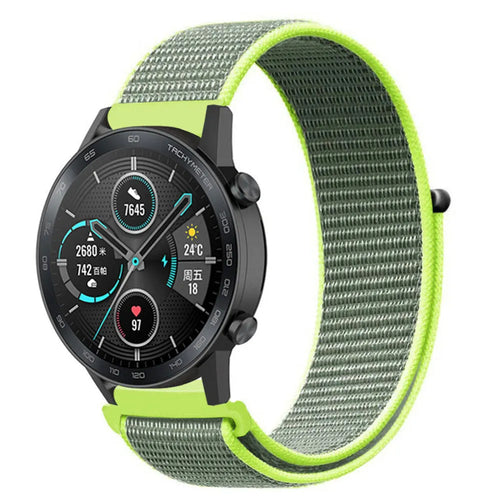 Nylon Strap, fluorescent, on a watch, 3/4 front view