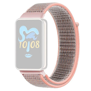Nylon Strap, pink sand, on a watch, 3/4 front view