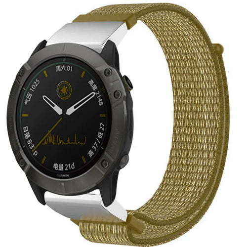 Garmin Fenix 5x / 6x nylon band (olijfgroen)