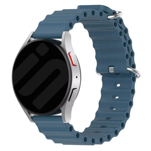 Silicone Ocean Strap, grey-blue, on a watch, 3/4 front view
