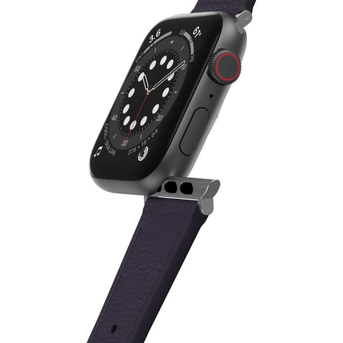 Otterbox Symmetry Cactus Leather, purple, on a watch, 3/4 front view
