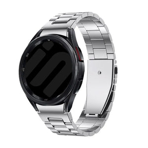 Steel Strap 'One Push', silver, on a watch, 3/4 front view
