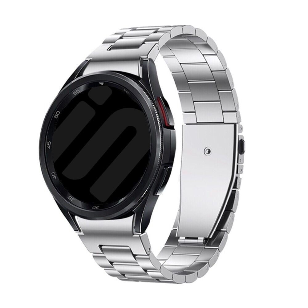 Steel Strap 'One Push', silver, on a watch, 3/4 front view