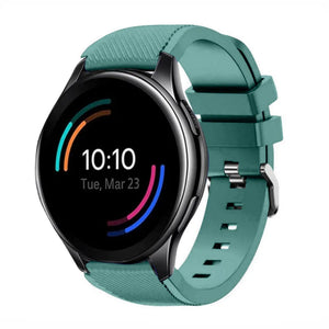 Twill Silicone Strap, on a watch, 3/4 front view
