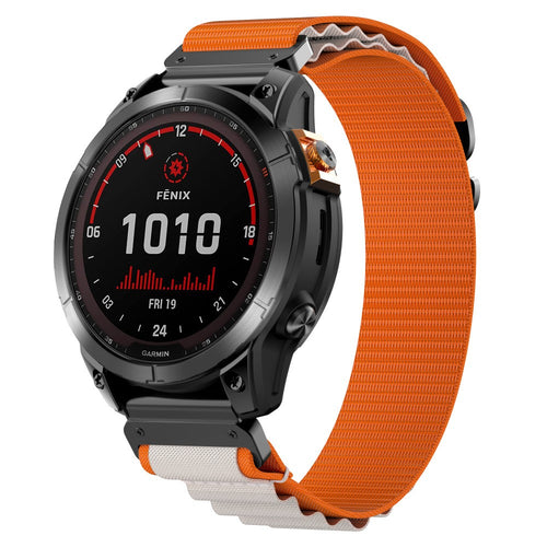 Garmin Fenix 8 - 47mm Alpine Nylon Strap (Orange/Beige)