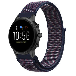 Fossil Gen 4 Explorist (HR) nylon band (paars-blauw)