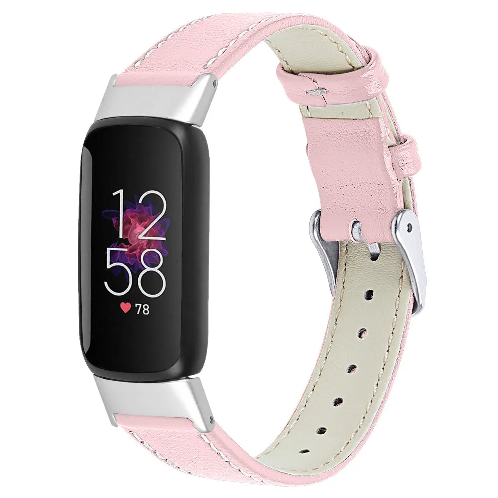 Fitbit Luxe modern leren bandje (roze)