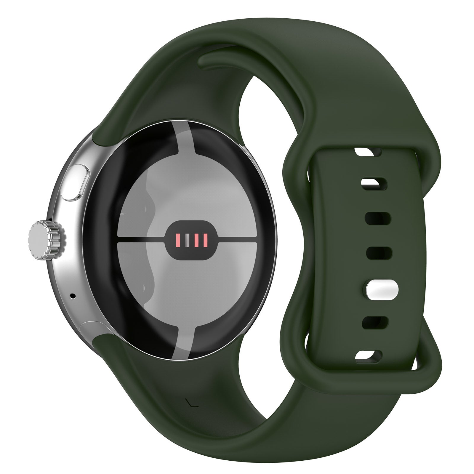 Google Pixel Watch 4 - 41mm siliconen classic bandje (donkergroen)