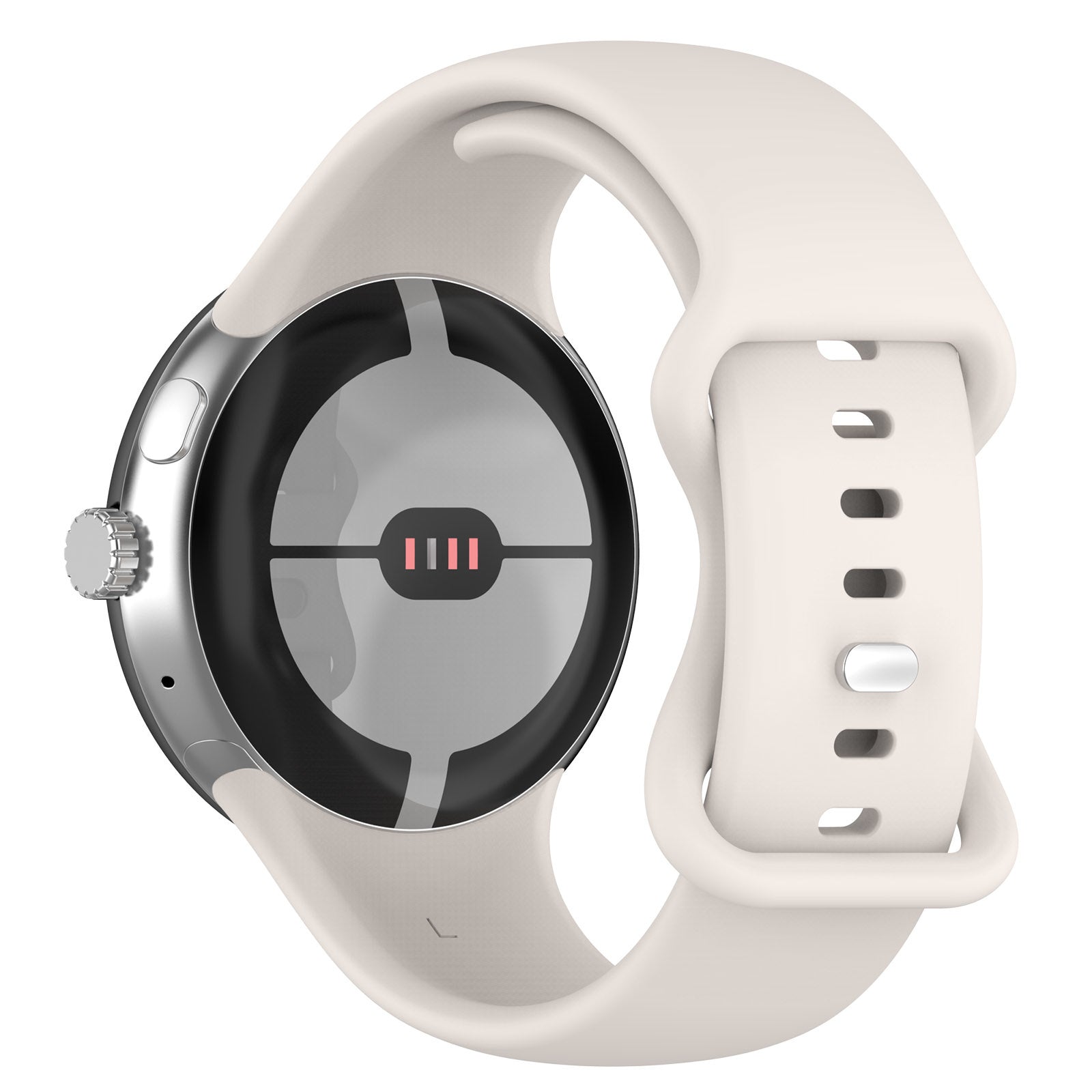 Google Pixel Watch 4 - 45mm Silicone Classic Strap (Sand White)