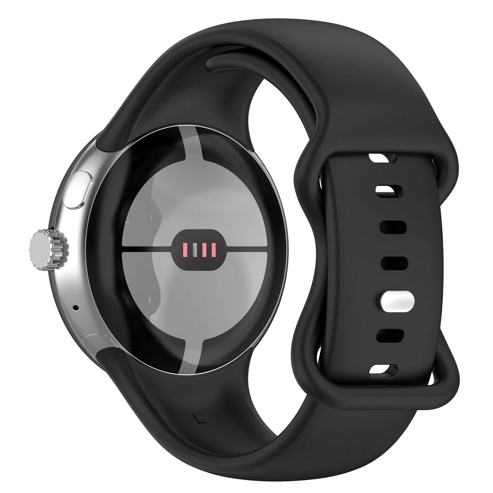 Google Pixel Watch 4 - 45mm siliconen classic bandje (zwart)
