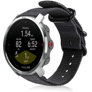 Nylon Buckle Strap, black, on a watch, 3/4 front view