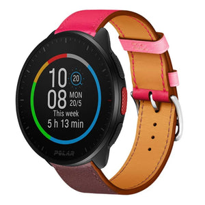 Leather Strap 'Duo', on a watch, 3/4 front view
