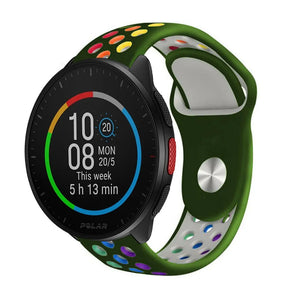 Silicone Sport Strap, on a watch, 3/4 front view