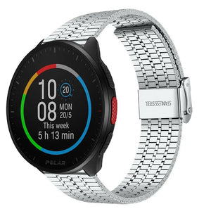 Fine Steel Strap, silver, on a watch, 3/4 front view