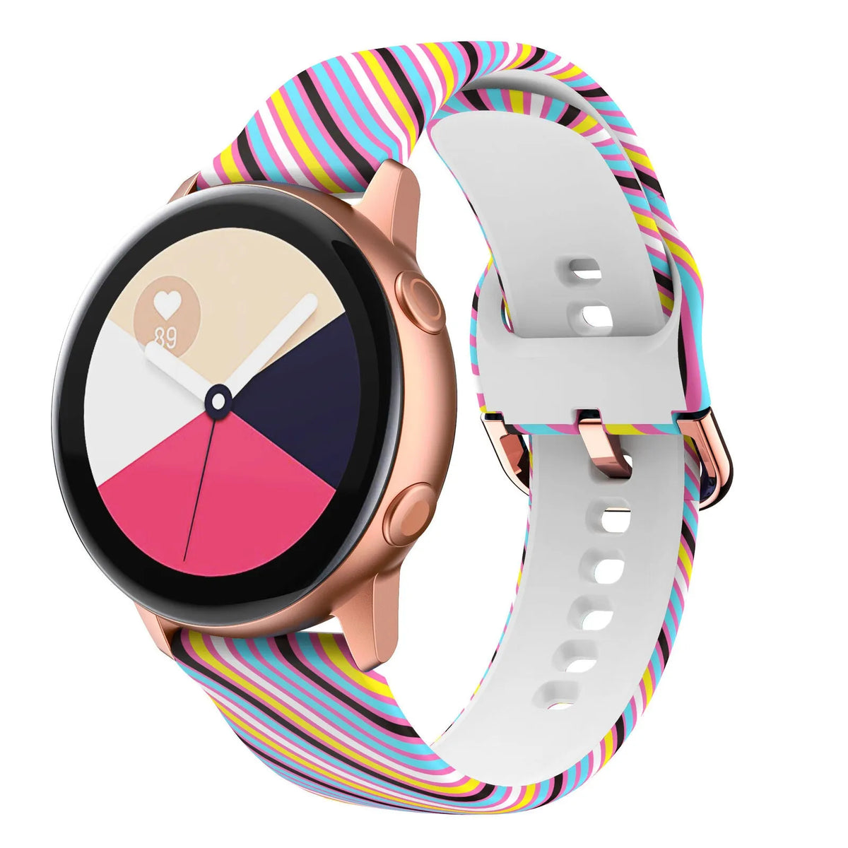 Print Silicone Strap, on a watch, 3/4 front view