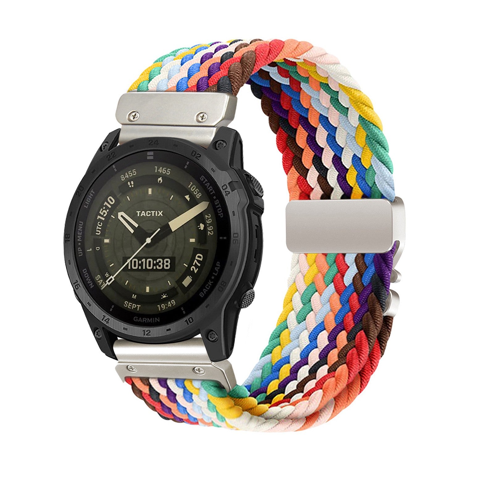 Garmin Instinct E - 40mm gevlochten band met P-buckle (regenboog)