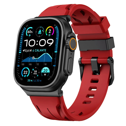 apple watch race silicone band red