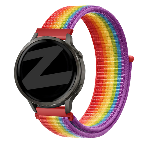 Bandz Garmin Forerunner 265s nylon loop band (regenboog)