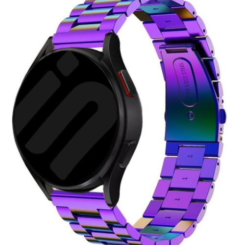 Steel Strap, pearlescent, on a watch, 3/4 front view